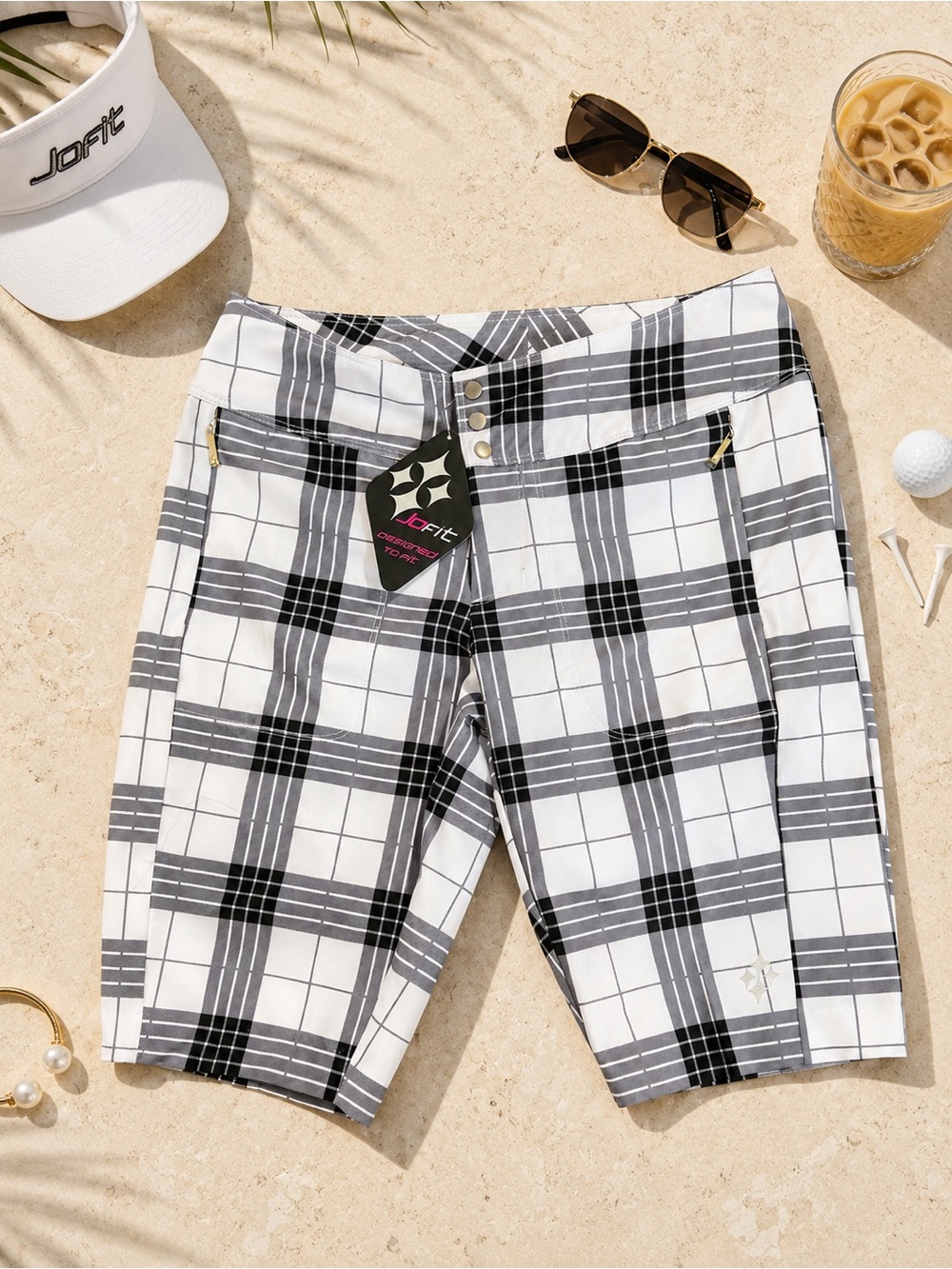 NWOT Jofit Plaid Bermuda Golf Shorts Size 4